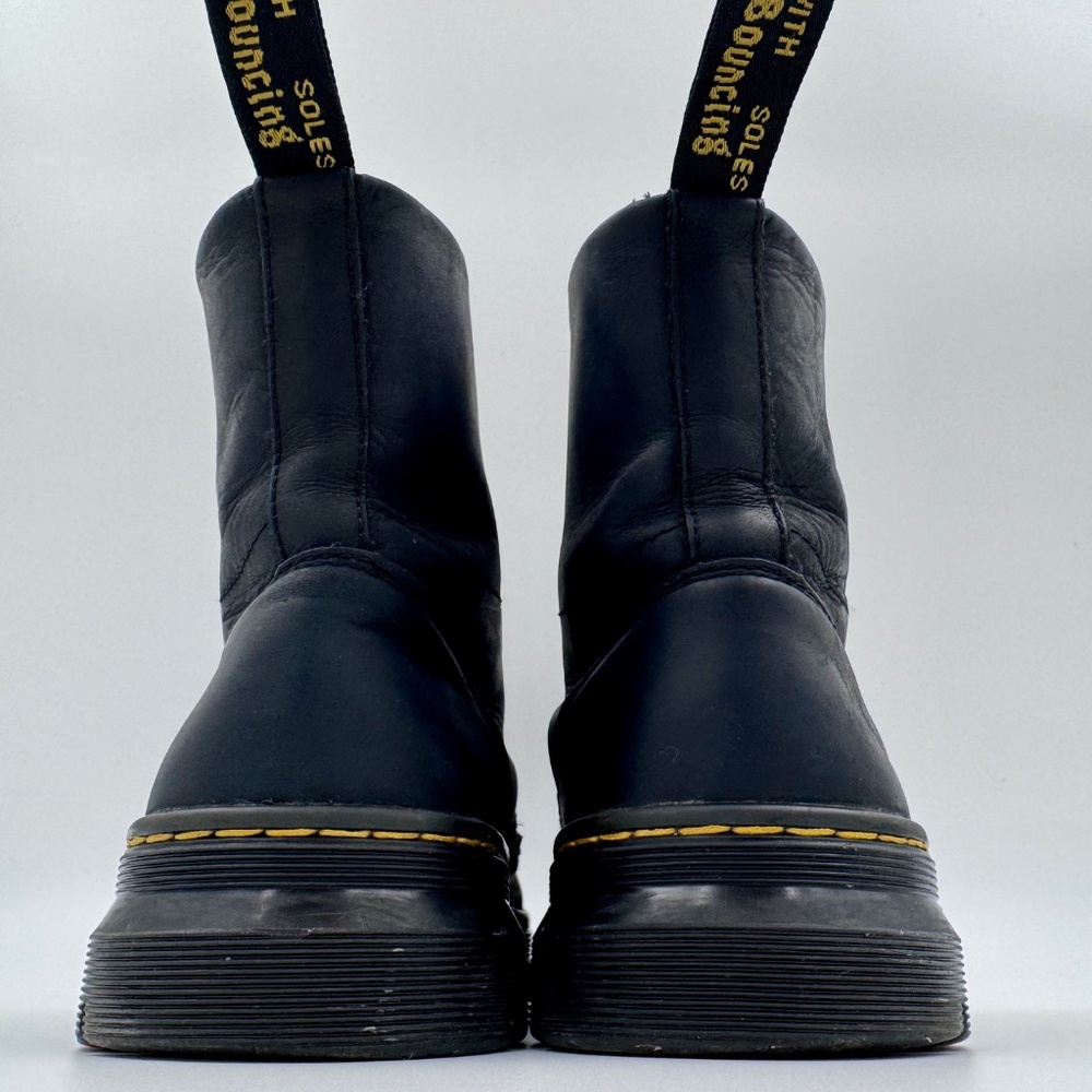 Dr. Martens Combs Black Wyoming Leather Combat Boots - Size 9 Women's/8 Men's - Picture 7 of 14